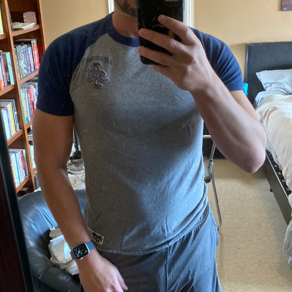 Grey Abercrombie muscle tee, medium